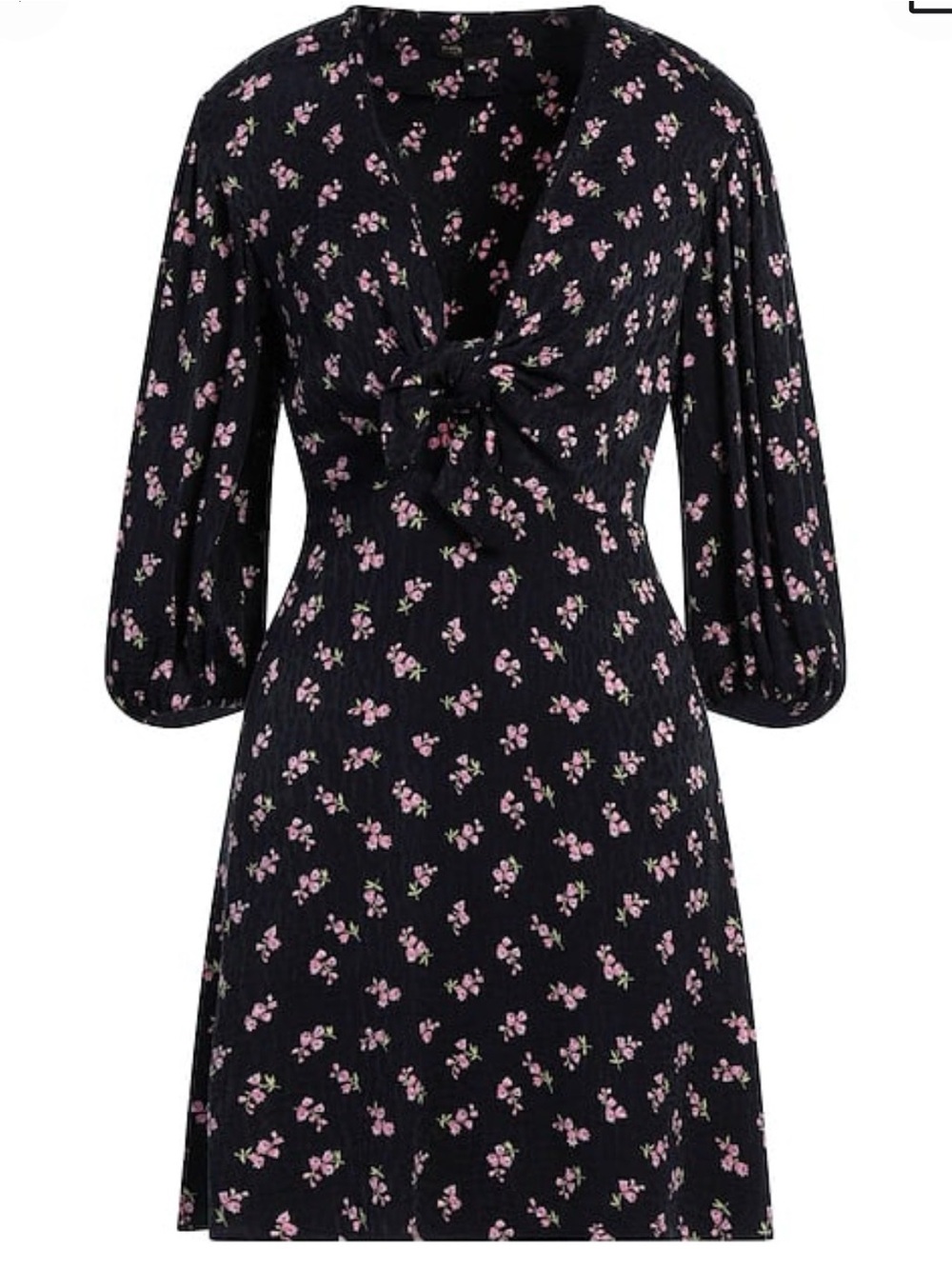 Maje Black Floral Tie-Front Women’s Dress